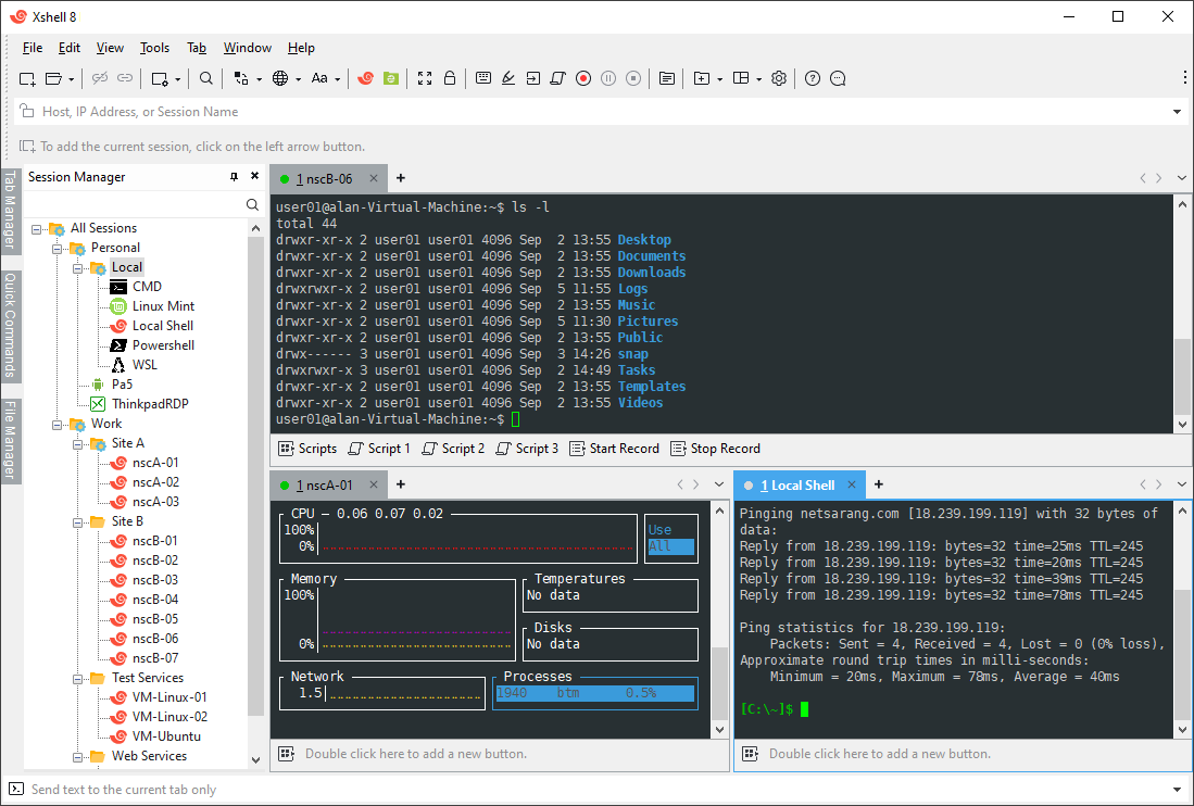 Xshell スクリーンショット